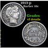 Image 1 : 1913-p Barber Dime 10c Grades vf details