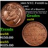 Image 1 : 1863 N.Y.C. F-630H-1a Civil War Token 1c Grades Choice AU/BU Slider