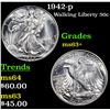 Image 1 : 1942-p Walking Liberty Half Dollar 50c Grades Select+ Unc