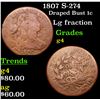 Image 1 : 1807 S-274 Draped Bust Large Cent 1c Grades g, good