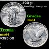 Image 1 : 1920-p Standing Liberty Quarter 25c Grades Choice Unc
