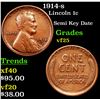 Image 1 : 1914-s Lincoln Cent 1c Grades vf+
