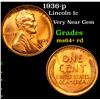 Image 1 : 1936-p Lincoln Cent 1c Grades Choice+ Unc RD