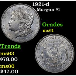 1921-d Morgan Dollar $1 Grades BU+