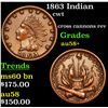 Image 1 : 1863 Indian Civil War Token 1c Grades Choice AU/BU Slider+