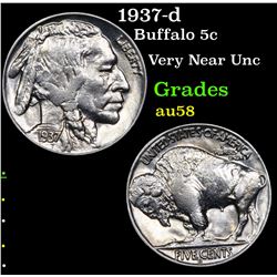 1937-d Buffalo Nickel 5c Grades Choice AU/BU Slider