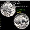 Image 1 : 1937-d Buffalo Nickel 5c Grades Choice AU/BU Slider