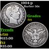 Image 1 : 1904-p Barber Half Dollars 50c Grades f+