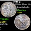 Image 1 : 1946-p Walking Liberty Half Dollar 50c Grades Choice AU