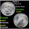 Image 1 : 1926-s Peace Dollar $1 Grades Select+ Unc