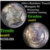 Image 1 : 1881-s Rainbow Toned Morgan Dollar $1 Grades Select Unc
