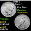 Image 1 : 1925-s Peace Dollar $1 Grades Unc Details