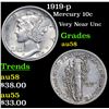 Image 1 : 1919-p Mercury Dime 10c Grades Choice AU/BU Slider