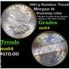 Image 1 : 1887-p Rainbow Toned Morgan Dollar $1 Grades Choice Unc