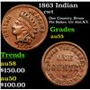 Image 1 : 1863 Indian Civil War Token 1c Grades Choice AU