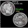 Image 1 : 1912-p Barber Dime 10c Grades vf++