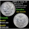 Image 1 : 1892-o vam 17 Morgan Dollar $1 Grades Unc Details