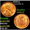 Image 1 : 1929-p Lincoln Cent 1c Grades Choice Unc RD