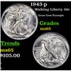 Image 1 : 1943-p Walking Liberty Half Dollar 50c Grades GEM Unc