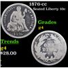 Image 1 : 1876-cc Seated Liberty Dime 10c Grades g, good
