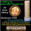 Image 1 : Uncirculated shotgun Lincoln 1c roll, 1966-p 50 pcs Brandt Wrapper