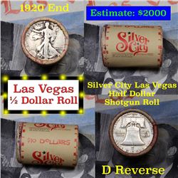 ***Auction Highlight*** Old Casino 50c Roll $10 Halves Silver City Hotel Vegas 1920 Walker & 'D' Fra
