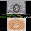Image 1 : 1863 US Fractional Currency 5c Second Issue fr-1232 Washington In Oval Grades xf+