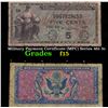 Image 1 : Military Payment Certificate (MPC) Series 481 5c Grades f+