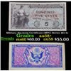 Image 1 : Military Payment Certificate (MPC) Series 481 5c Grades Choice AU/BU Slider+