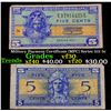 Image 1 : Military Payment Certificate (MPC) Series 521 5c Grades vf++