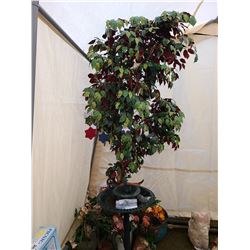 Metal Birdbath & Artificial Tree Cat B