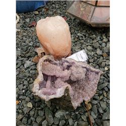 Himalayan Salt Crystal & Quartz Crystal Cat B