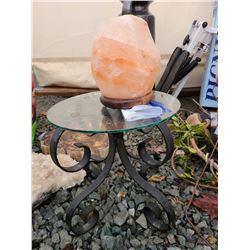 Glass top table & Himalayan Salt Crystal B