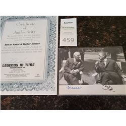 Signed Photo of Anwar Sadat & Walter Scheer Cat A