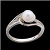 Image 1 : PLATINUM Ring CULTURED  PEARL #1222883