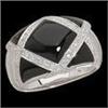 Image 1 : WHITE GOLD RING  BLACK ONYX  DIAMONDS #1222890