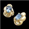 Image 1 : 14k Earrings AQUAMARINES  DIAMONDS #1222925
