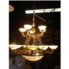 Image 1 : Cast Bronze and alabaster chandelier #1223411
