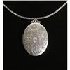 Image 1 : Estate Sterling Silver Picture Locket Necklace #1235122