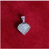 Image 1 : Estate Diamond Heart 14K White Gold Pendant #1235150