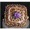 Image 1 : Estate Filigree Amethyst 14kt Yellow Gold Ring #1235259