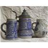 Image 1 : 2 old beer steins & one wine pitcher #1242851