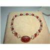 Carnelian & Quartz strand of faceted beads #1261795