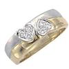 Image 1 : Diamond ring TWO TONE HEARTS gold yellow & #1262777