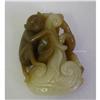 Image 1 : Vintage Chinese Jade Stone Ornament with Monkey#1262870