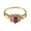 Image 1 : 14KT yellow gold Oval Ruby and Diamond Ring #1284222