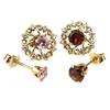 Image 1 : Pink and Red Garnet and Diamond jacket stud #1284225