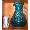 Image 1 : HUGE BLENKO C204 ICE BLUE CRACKLE GLASS PITCHER#1284330