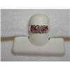 Image 1 : 14K WG Ruby Diamond Filigree Heart Band Ring #1284506