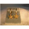 Image 1 : Estate 14K YG Citrine Diamond Hoop Earrings #1284527